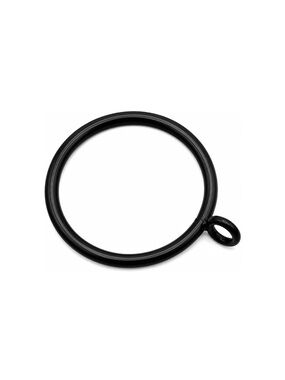 BLACK DRAPERY RINGS Metal Curtain Rings with Eyelet (fits up to 1” rod) 60pc.
